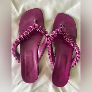 Authentic Christian Louboutin Ruffle Purple Sandals Size 39